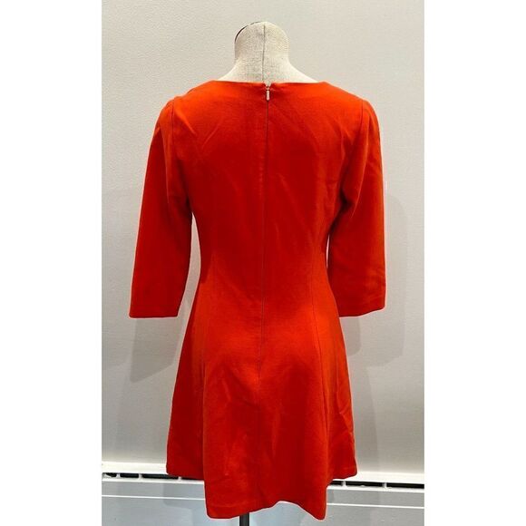 Trina Turk Red/Orange V-Neck 3/4 Sleeve Dress Size 2 - Picture 2 of 5